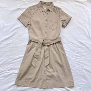 J. Crew Factory Khaki Shirtdress